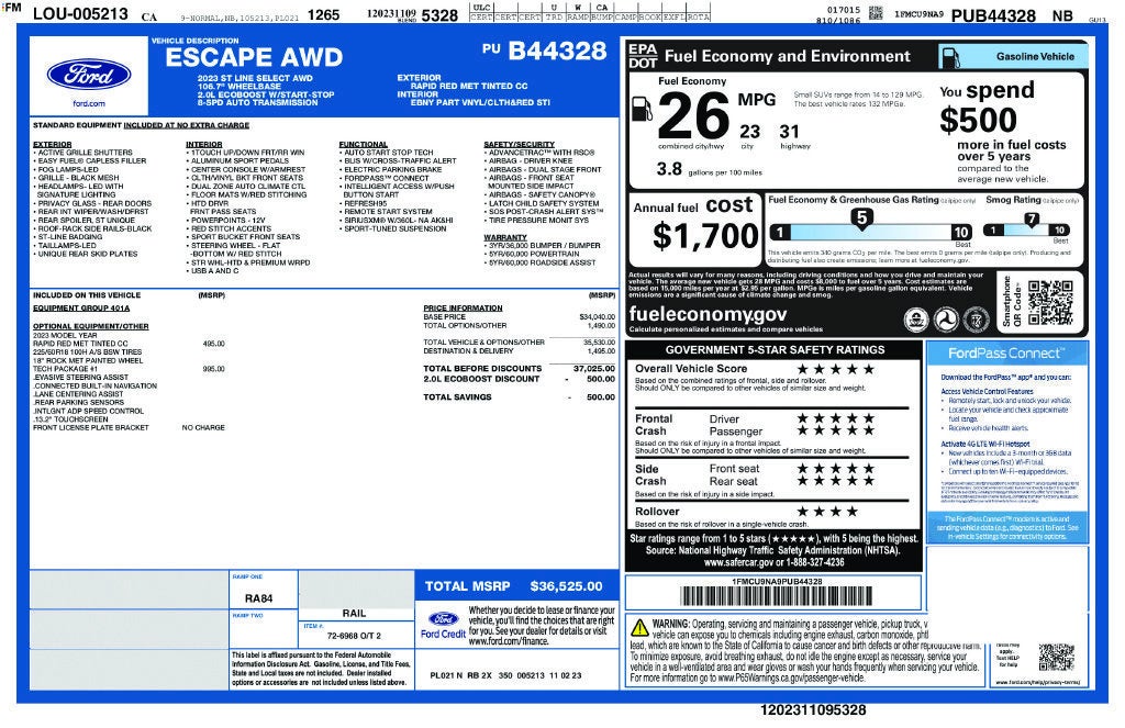 2023 Ford Escape ST-Line Select