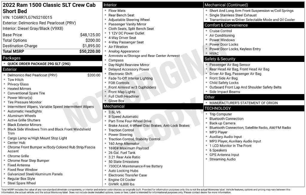 2022 RAM 1500 Classic SLT