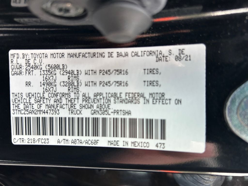 2021 Toyota TACOMA SR5 SR5 V6