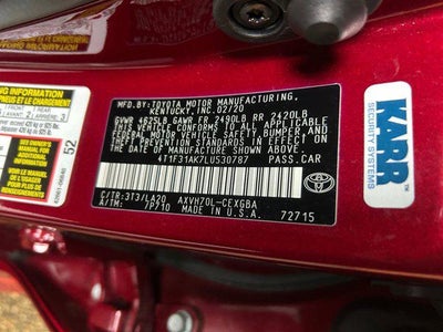 2020 Toyota CAMRY HYBRID XLE 1 Owner Local Trade In