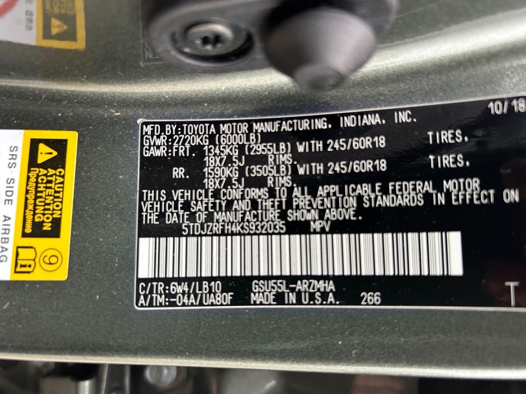 2019 Toyota HIGHLANDER XLE