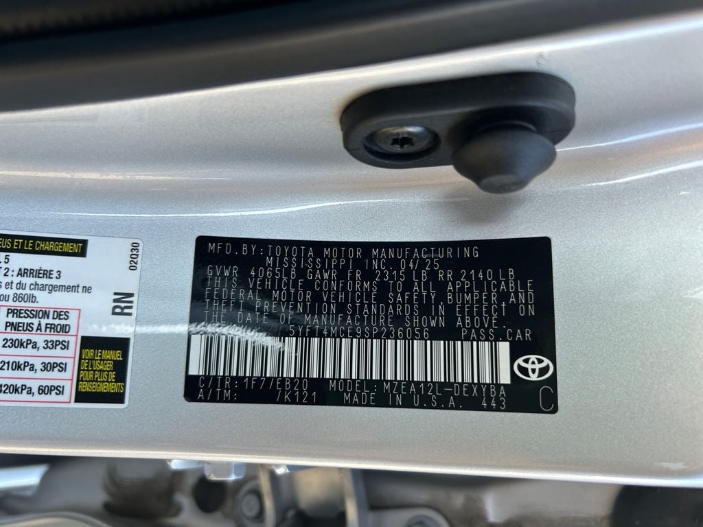 2025 Toyota COROLLA XSE