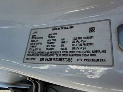 2021 Tesla Model 3 Standard Range Plus